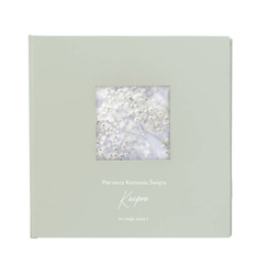 Album kieszeniowy Belize na 200 zdjęć 10x15 delikatna zieleń, personalizacja Komunia