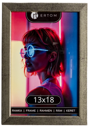 Ramka na zdjęcie 13x18 drewniana ALPINA srebrna