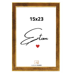 Ramka na zdjęcie Wąska 15x23 stare złoto