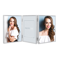 Ramka metalowa na 3 zdjęcia 13x18 srebrna Silvia