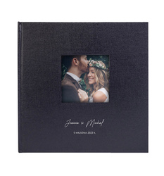 Album kieszeniowy z okienkiem na 200 zdjęć 10x15 Belize Black, personalizacja Ślub