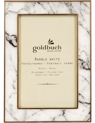 Ramka metalowa na zdjęcie 10x15 biała efekt marmuru