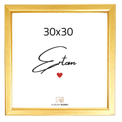 Ramka na zdjęcie, kwadratowa 30x30 złota, gold