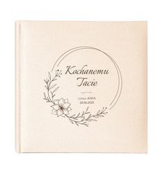 Album kieszeniowy na 200 zdjęć 10x15 Mustang Beige kwadrat, personalizacja Dzień Taty