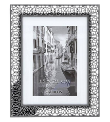 Ramka rustykalna metalowa na zdjęcie 15x20 stare srebro