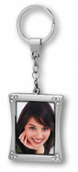 Brelok ze zdjęciem kryształki metalowy srebrny