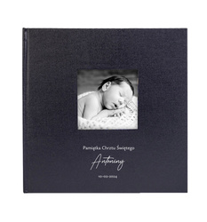 Album kieszeniowy z okienkiem na 200 zdjęć 10x15 Belize Black, personalizacja Chrzest Św.