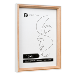 Ramka na zdjęcie 15x21 skandynawska biała-natural Pamira