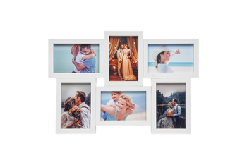 Galeria na 6 zdjęć 13x18 biała rodzinna MDF Ebro