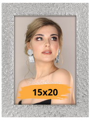 Ramka na zdjęcie 15x20 srebrna nowoczesna