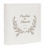 Album na 200 zdjęć 10x15 biały eko skóra, personalizacja Ślub