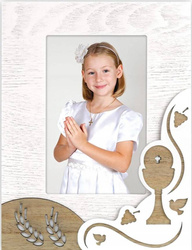 Ramka na zdjęcie 10x15 Komunia Święta biała