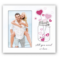 Ramka z motywem miłosnym 10x15 Vera biała