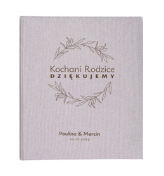 Album tradycyjny Mustang Grey 100 czarnych stron, personalizacja Podziękowania