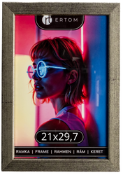 Ramka na zdjęcie 21x29,7 A4 drewniana ALPINA srebrna