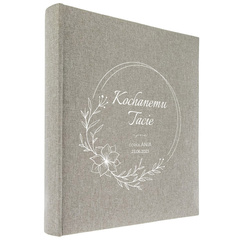 Album tradycyjny 100 stron ecru Linen Beige, personalizacja Dzień Taty