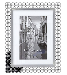 Ramka metalowa odlewana na zdjęcie 15x20 srebrna