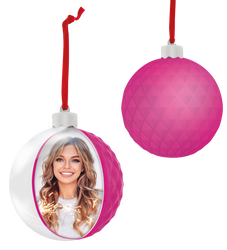 Bombka świąteczna ze zdjęciem 10x10 fioletowa Diamond