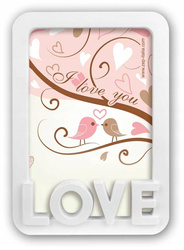 Ramka na zdjęcie 10x15 biała z napisem love