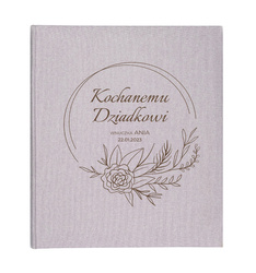 Album tradycyjny na zdjęcia wklejane Mustang Grey 100 stron, personalizacja Dzień Dziadka