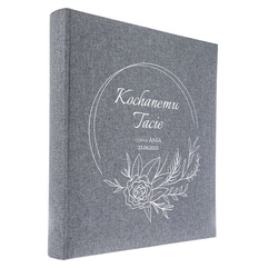 Album tradycyjny 60 stron kremowych Linen Grey, personalizacja Dzień Taty