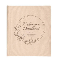 Album tradycyjny 100 stron białych Mustang Beige, personalizacja Dzień Dziadka