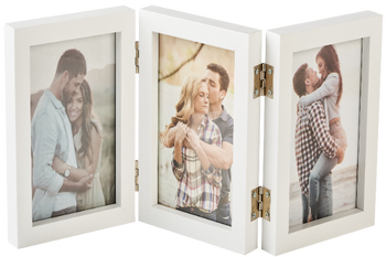 Ramka potrójna na zawiasach zdjecia 15x21 biała Swing