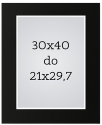 Passe-partout 30x40 do 21x29,7 w kolorze czarnym