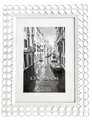 Ramka na zdjęcie 13x18 metalowa biała rustykalna