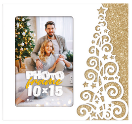 Ramka świąteczna na zdjęcie 10x15 złota choinka