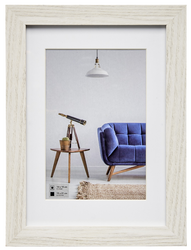 Ramka na zdjęcie 10x15 biała Vintage z passepartout 7x10 cm