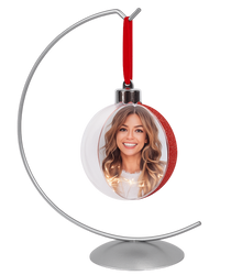 Stojak na bombkę srebrny 32 cm wysokości Święta