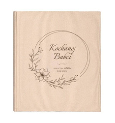 Album na zdjęcia wklejane Mustang Beige 100 czarnych stron, personalizacja Dzień Babci