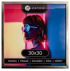 Ramka na zdjęcie 30x30 drewniana ALPINA srebrna