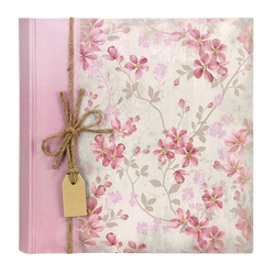 Album 24x24 różowy kwiaty 40 białych stron Pink Garden