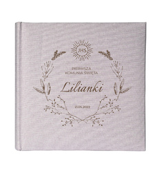 Album kieszeniowy na 200 zdjęć 10x15 Mustang szary kwadrat, personalizacja Komunia Św.