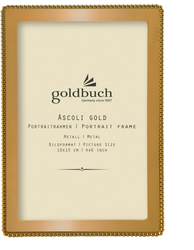 Ramka metalowa na zdjęcie 10x15 złota z perełkami