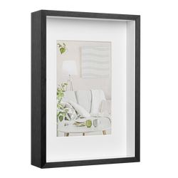 Ramka 3D na zdjęcie 21x29,7 z passe-partout 15x20 Alu-Box czarna