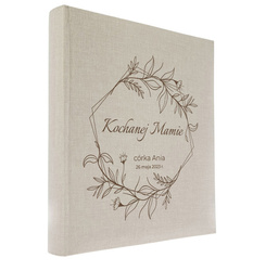 Album tradycyjny 60 czarnych stron Linen kremowy, personalizacja Dzień Mamy