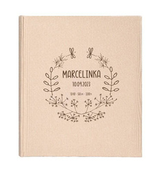 Album na zdjęcia wklejane Mustang Beige 100 czarnych stron, personalizacja Imię Dziecka