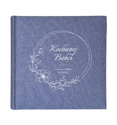 Kieszeniowy album 200 zdjęć 10x15 Mustang niebieski kwadrat, personalizacja Dzień Babci