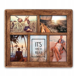 Galeria na zdjęcie 5x10x15 drewniana premium Ramka