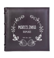 Elegancki album z ekoskóry na 200 zdjęć 10x15 SONORA brązowy, personalizacja Imię Dziecka