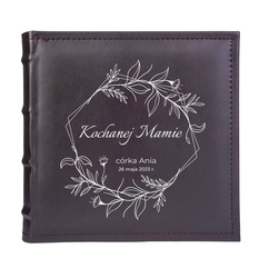 Elegancki album z ekoskóry na 200 zdjęć 10x15 SONORA brązowy, personalizacja Dzień Mamy