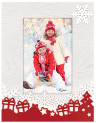 Ramka świąteczna na zdjęcie 10x15 ze śnieżynkami
