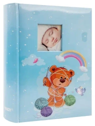 Album kieszeniowy 300 zdjęć 10x15 dziecięcy niebieski Miś