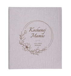 Album tradycyjny Mustang Grey 100 czarnych stron, personalizacja Dzień Mamy