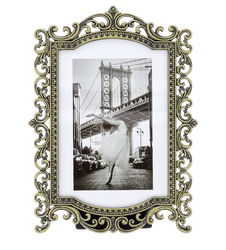 Ramka metalowa rustykalna zdjęcie 10x15 stare złoto