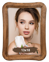 Ramka drewniana na zdjęcie 13x18 brązowa rustykalna