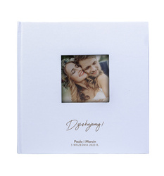 Album kieszeniowy na 200 zdjęć 10x15 Belize błękit z okienkiem, personalizacja Podziękowania